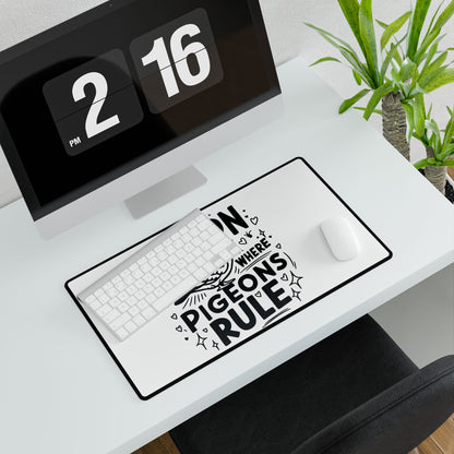London Pigeon Desk Mat - Cute Office Decor, Desk Accessories, Gift for Bird Lovers, Unique Workspace Mat, Fun London Souvenir