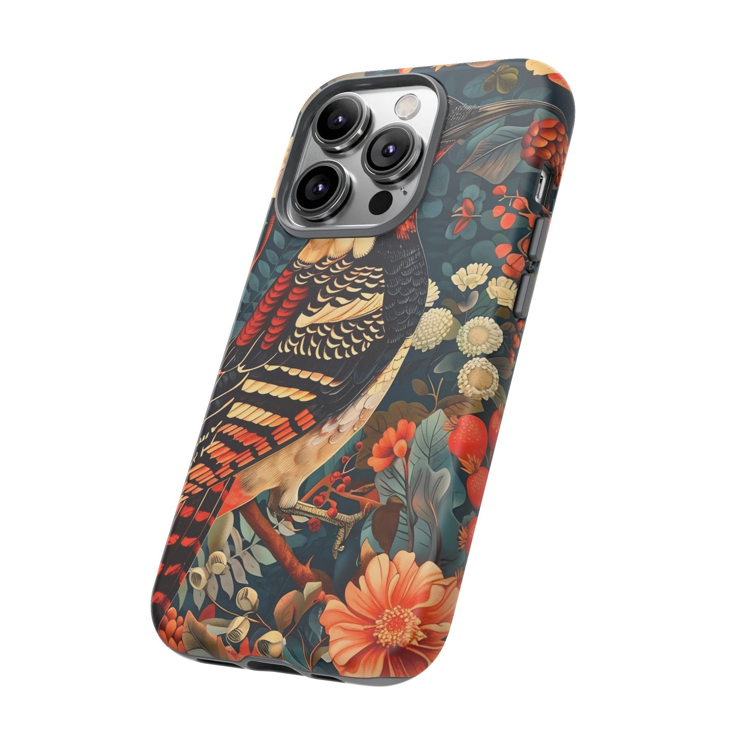 Nature-Inspired Phone Case with Floral Art, Tough Phone Cover, Protective Case, Gift for Nature Lovers, Unique Phone Accessory