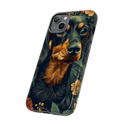 Dachshund Phone Case, Floral Pet Phone Cover, Dog Lover Gift, Tough Phone Case, Custom Dachshund Design, Unique Dog Owner Accessory