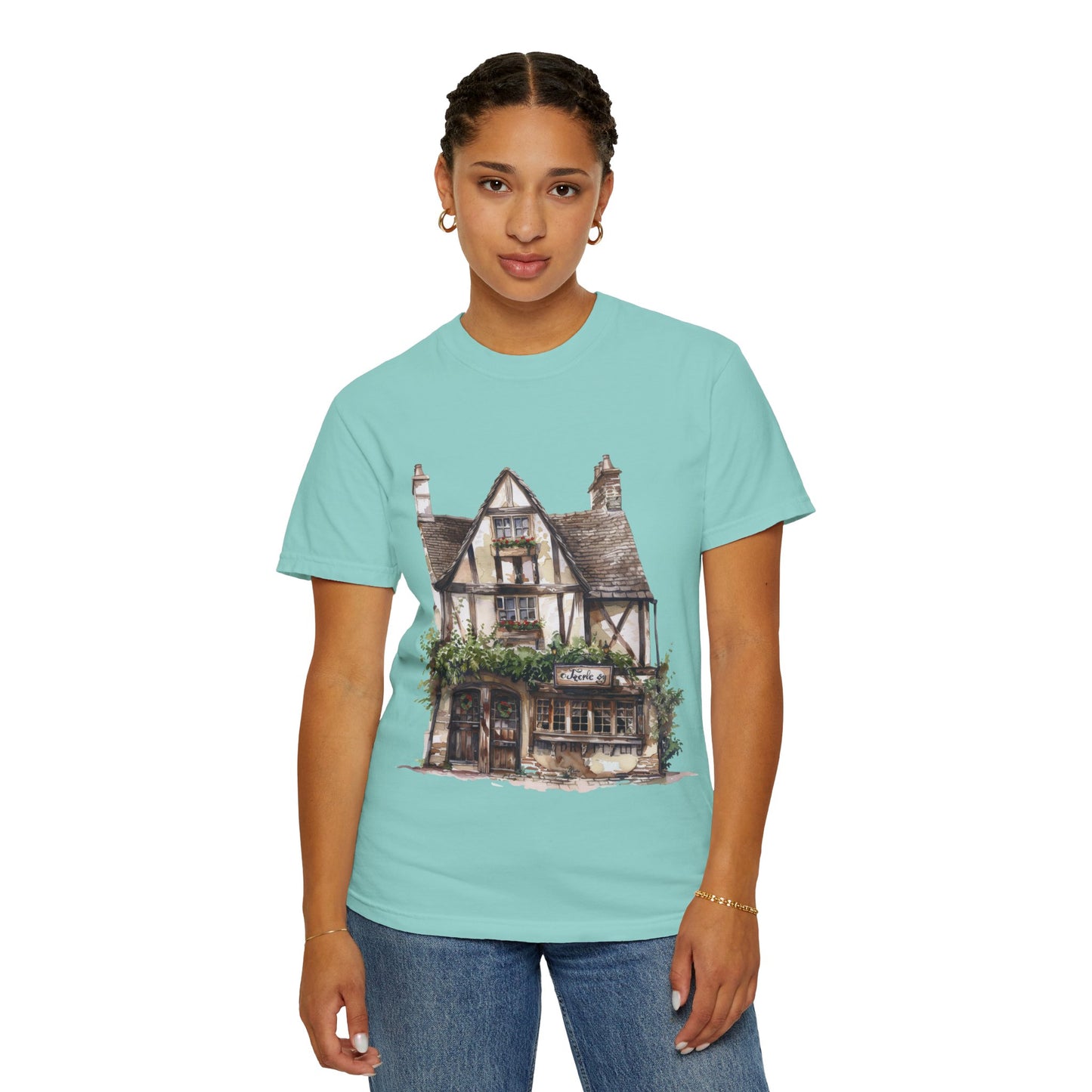 Unisex Garment-Dyed T-shirt - Heritage in Stone - Traditional British Village Homes