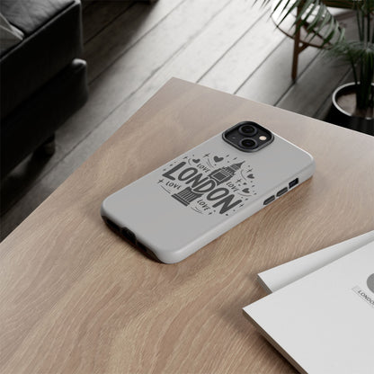 London Love Phone Case, Tough Cases, Stylish Phone Accessories, Unique Gift for Travelers, London Souvenir, Love Design