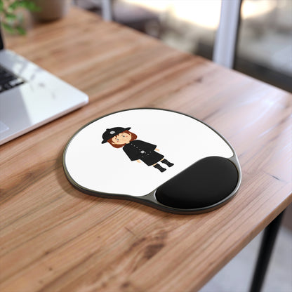 Cute Police Officer Mouse Pad with Wrist Rest, Office Decor, Work from Home Gift, Ergonomic Mousepad, Unique Desk Accessories