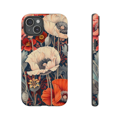 Floral iPhone Case, Tough Phone Cover, Artistic Protection, Flower Design, Unique Gift for Her, Phone Accessory, Trendy Tech