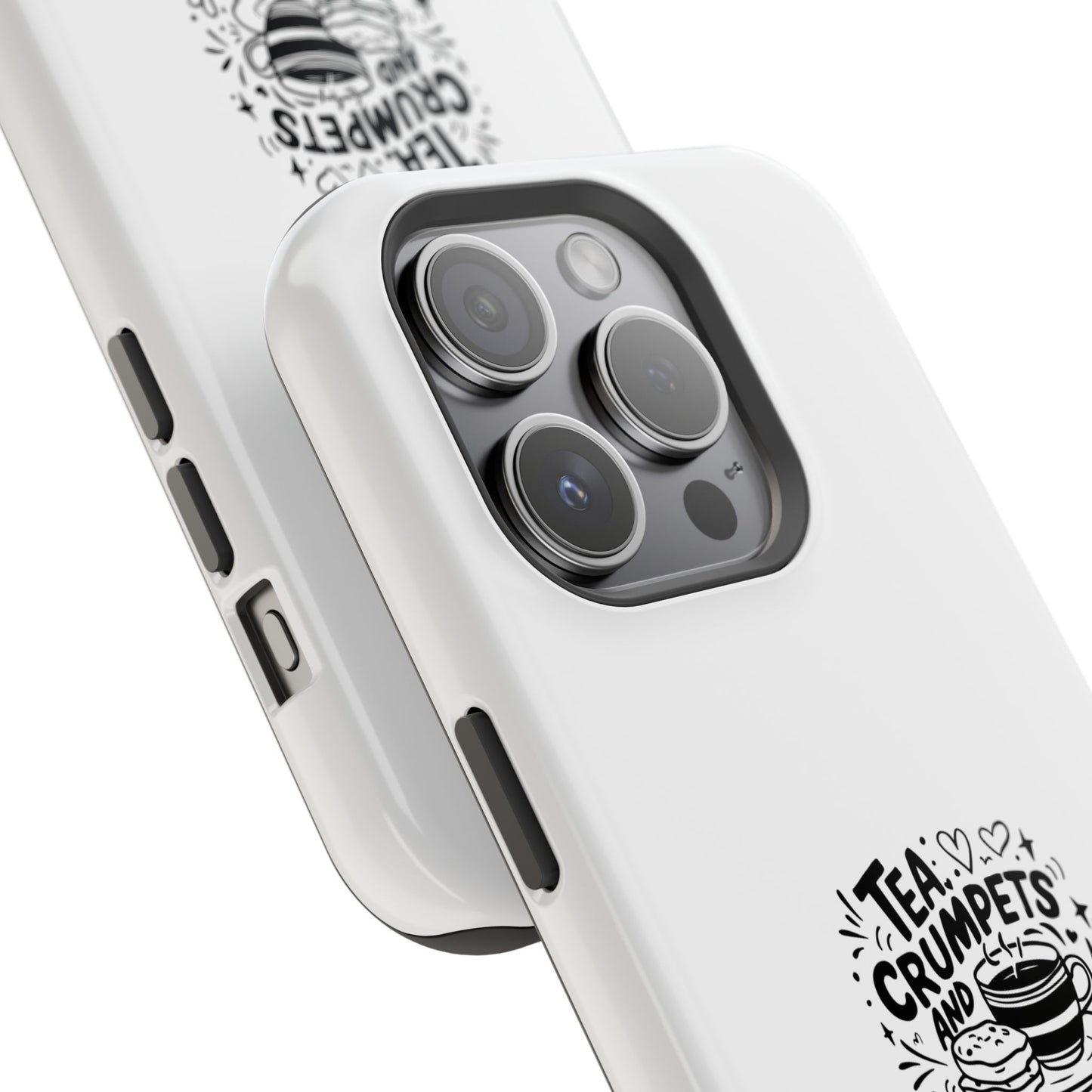 Magnetic Phone Case - Tea Crumpets London Adventures, Gift for Travelers, Cute Phone Cover, Unique Phone Accessory, Fun Design