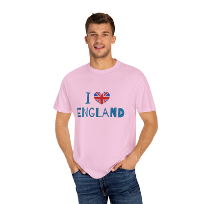I love England Cozy Unisex Garment-Dyed T-shirt