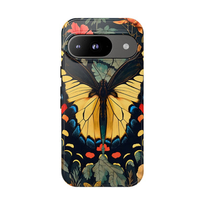 Butterfly Floral Phone Case, Art-inspire Tough Case, Gift for Nature Lovers, Butterfly Pattern Cover, Eco-Friendly Mobile Accessory