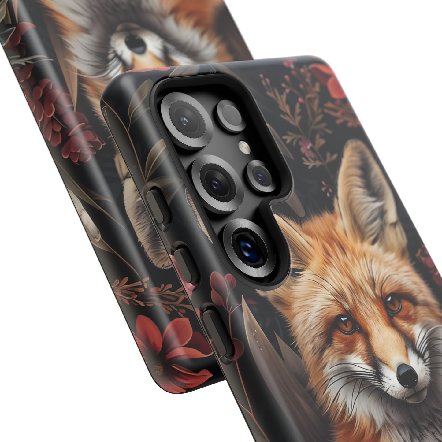 Fox Floral Phone Case, Tough Cases for Animal Lovers, Nature Themed Gift, Cute Phone Cover, Wild Fox Protector