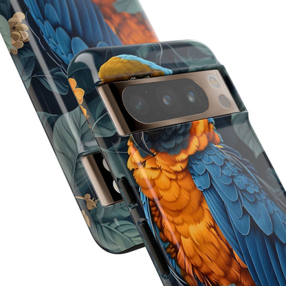 Tropical Parrot Phone Case - Tough Cases, Colorful Phone Cover, Nature Lover Gift, Floral Design, Bird Lover Accessory