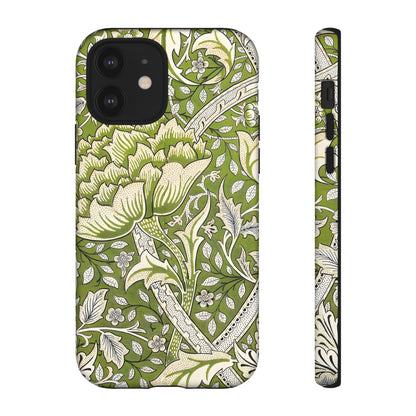 Stylish Phone Case with Floral Design, Durable Protective Cover for iPhone, Unique Gift for Birthdays, Mother's Day, Green Aesthetic