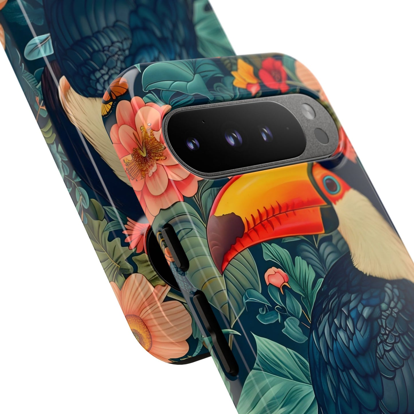 Tropical Toucan Phone Case - Cute Animal Design, Nature Lover Gift, Floral Pattern, Bird Lover Accessory, Summer Vibes