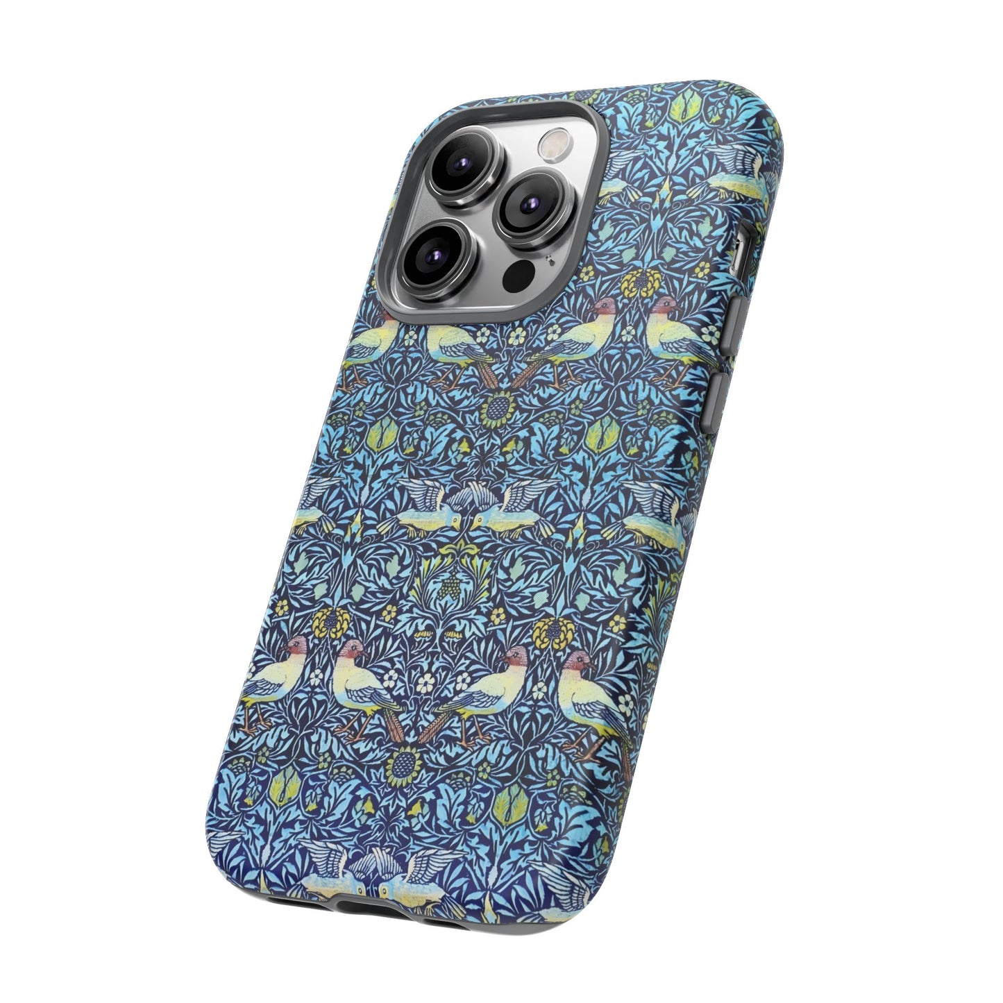 Bird and Floral Pattern Phone Case, Tough Cases, Gift for Nature Lovers, Eco-friendly, Custom Phone Accessories, All-Occasion