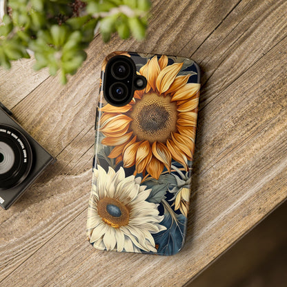 Floral Phone Case for Tough Cases, Sunflower Design, Nature Lover Gift, Birthday Present, Eco-Friendly Accessories, Summer Vibes