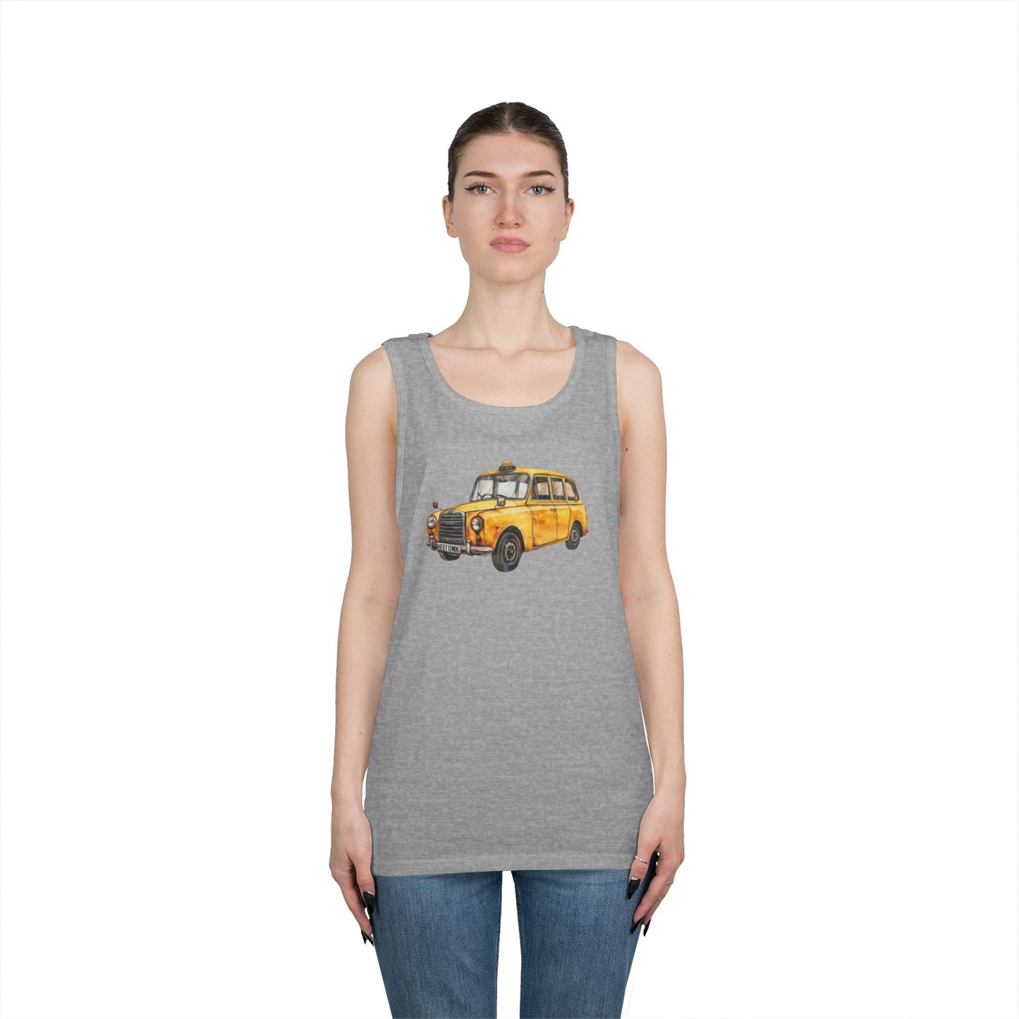 Unisex Heavy Cotton Tank Top - Vintage Car - Classic Automotive Elegance and Timeless Style