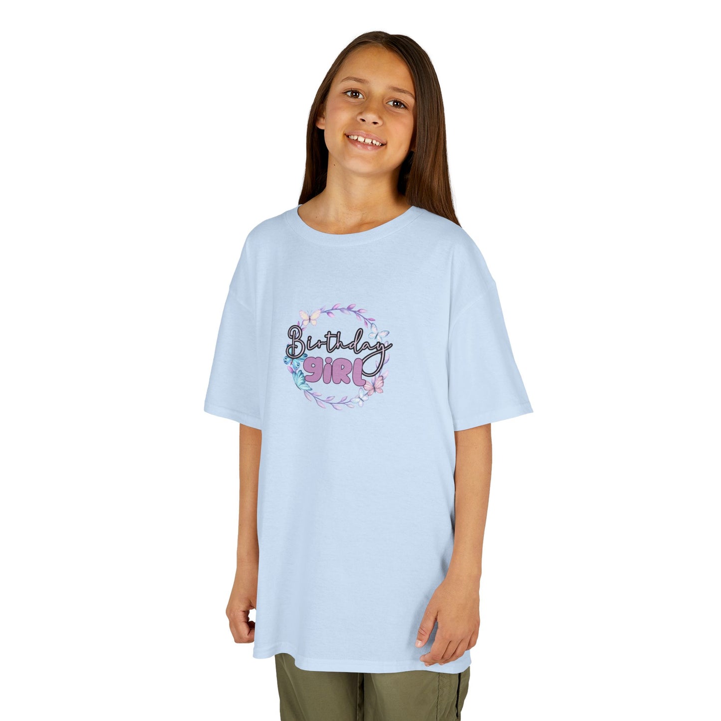 Kids Tee  - Pink and Black Leopard Birthday Girl Graphic