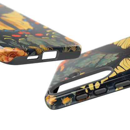 Butterfly Floral Phone Case, Art-inspire Tough Case, Gift for Nature Lovers, Butterfly Pattern Cover, Eco-Friendly Mobile Accessory