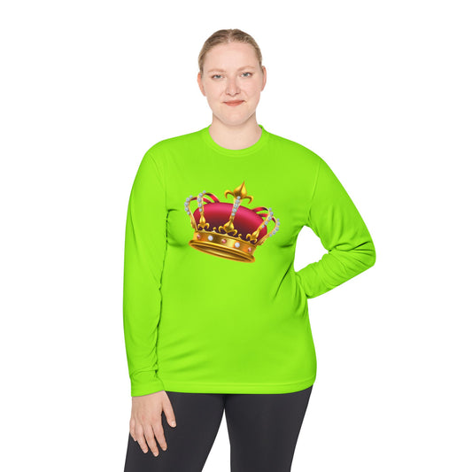 Unisex Lightweight Long Sleeve Tee - British Royal Crown Design - Iconic Symbol of Monarchy