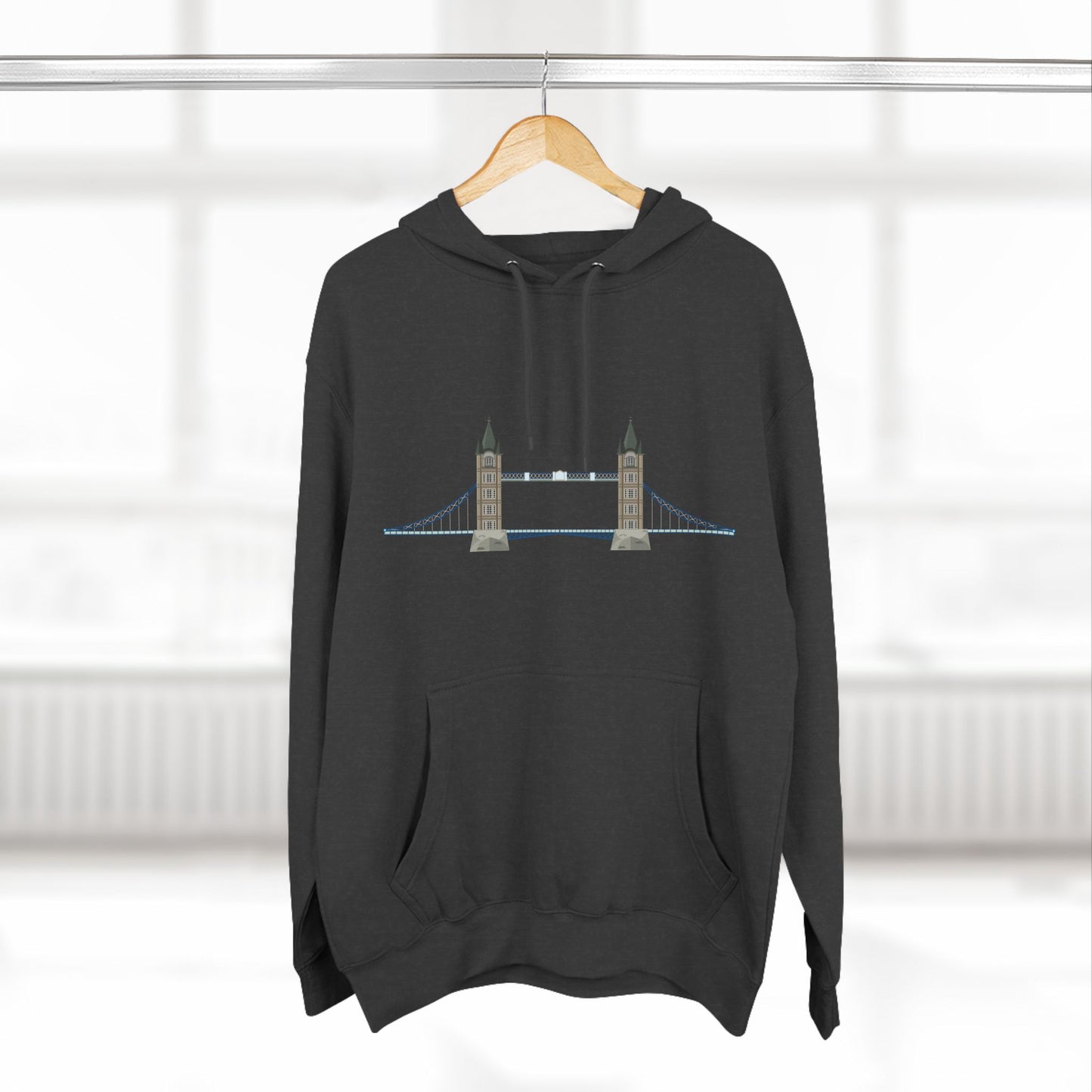 Tower Bridge - Iconic London Relaxed Three-Panel Fleece Hoodie