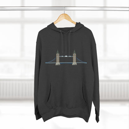 Tower Bridge - Iconic London Relaxed Three-Panel Fleece Hoodie