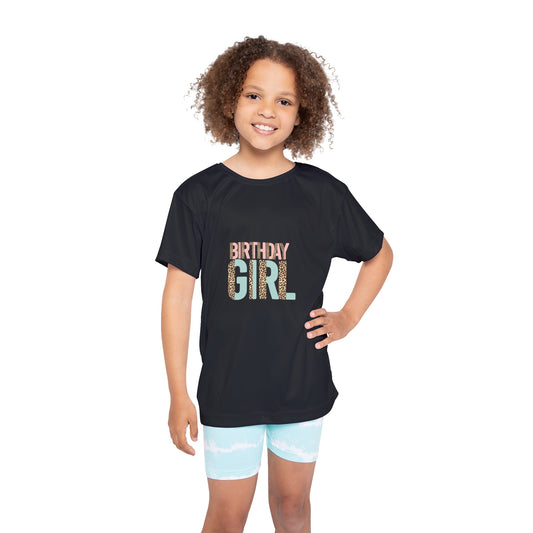Kids Jersey - Leopard Print Birthday Girl Design for Sublimation - Fun Sports Tee for Birthday Girl
