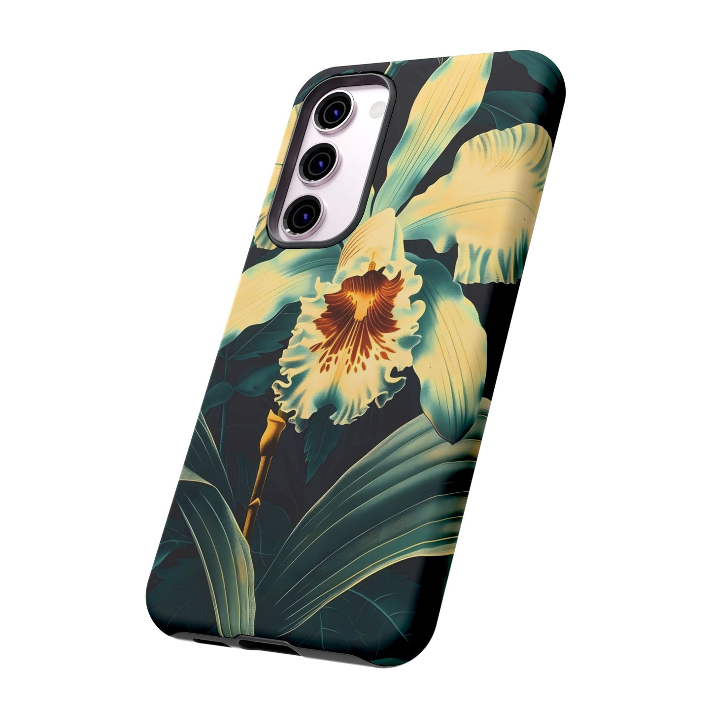 Floral Phone Case - Tough Cases with Orchid Design, Durable Smartphone Cover for Nature Lovers, Floral Gift for Her, Botanical [...]