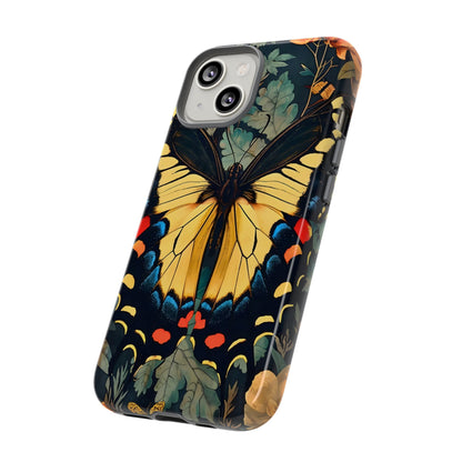 Butterfly Floral Phone Case, Art-inspire Tough Case, Gift for Nature Lovers, Butterfly Pattern Cover, Eco-Friendly Mobile Accessory