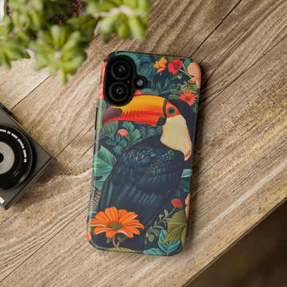 Tropical Toucan Phone Case - Cute Animal Design, Nature Lover Gift, Floral Pattern, Bird Lover Accessory, Summer Vibes