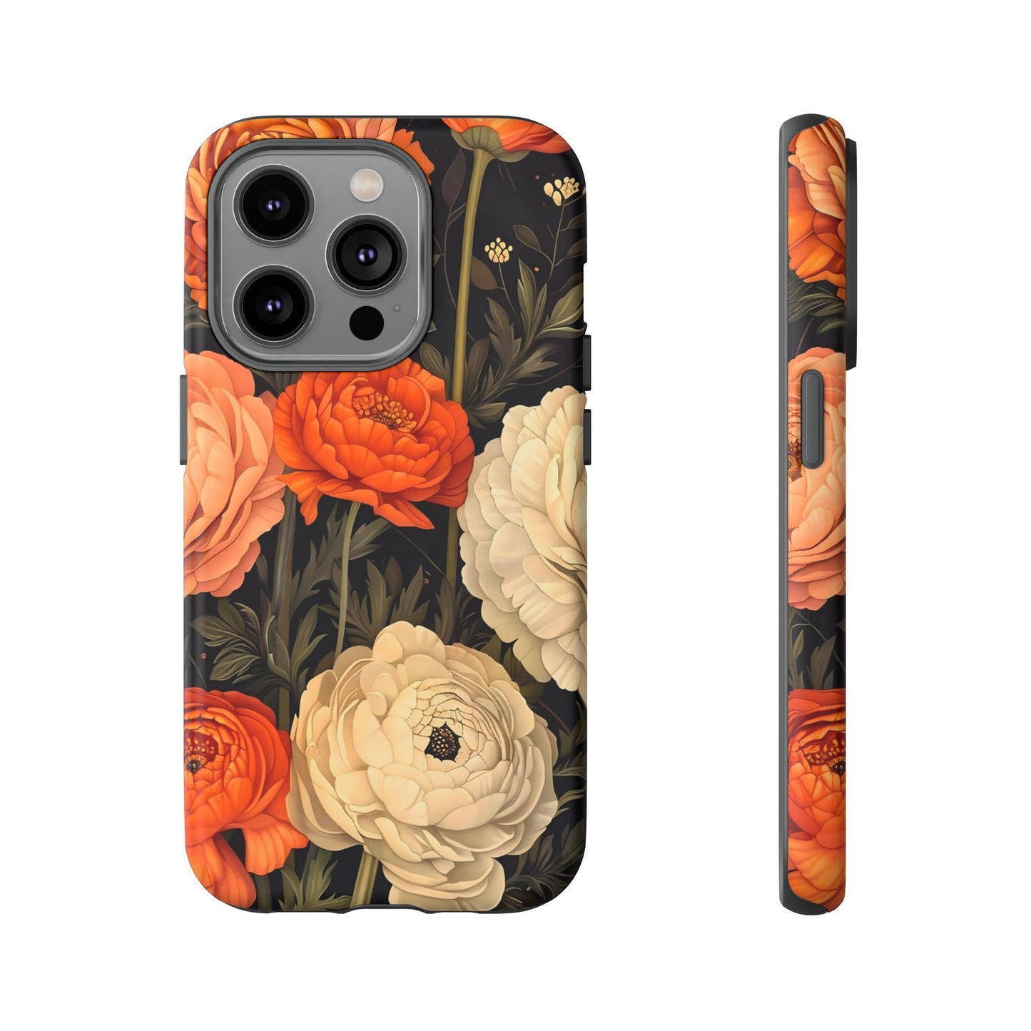Floral Phone Case with Tough Protection, Blooming Ranunculus Design, Durable Cover, Gift for Flower Lovers, Eco-Friendly Phone Accessory