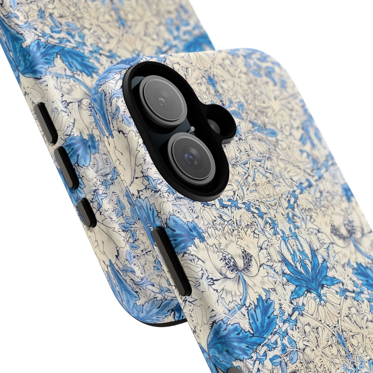 Elegant Floral Phone Case, Tough iPhone Cover, Stylish Mobile Protector, Blue Patterned Case, Unique Gift for Her
