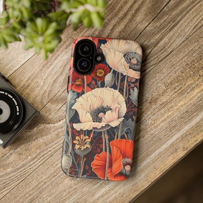 Floral iPhone Case, Tough Phone Cover, Artistic Protection, Flower Design, Unique Gift for Her, Phone Accessory, Trendy Tech