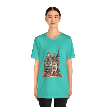 Unisex Jersey Short Sleeve Tee - Countryside Charm - The Classic British Village House