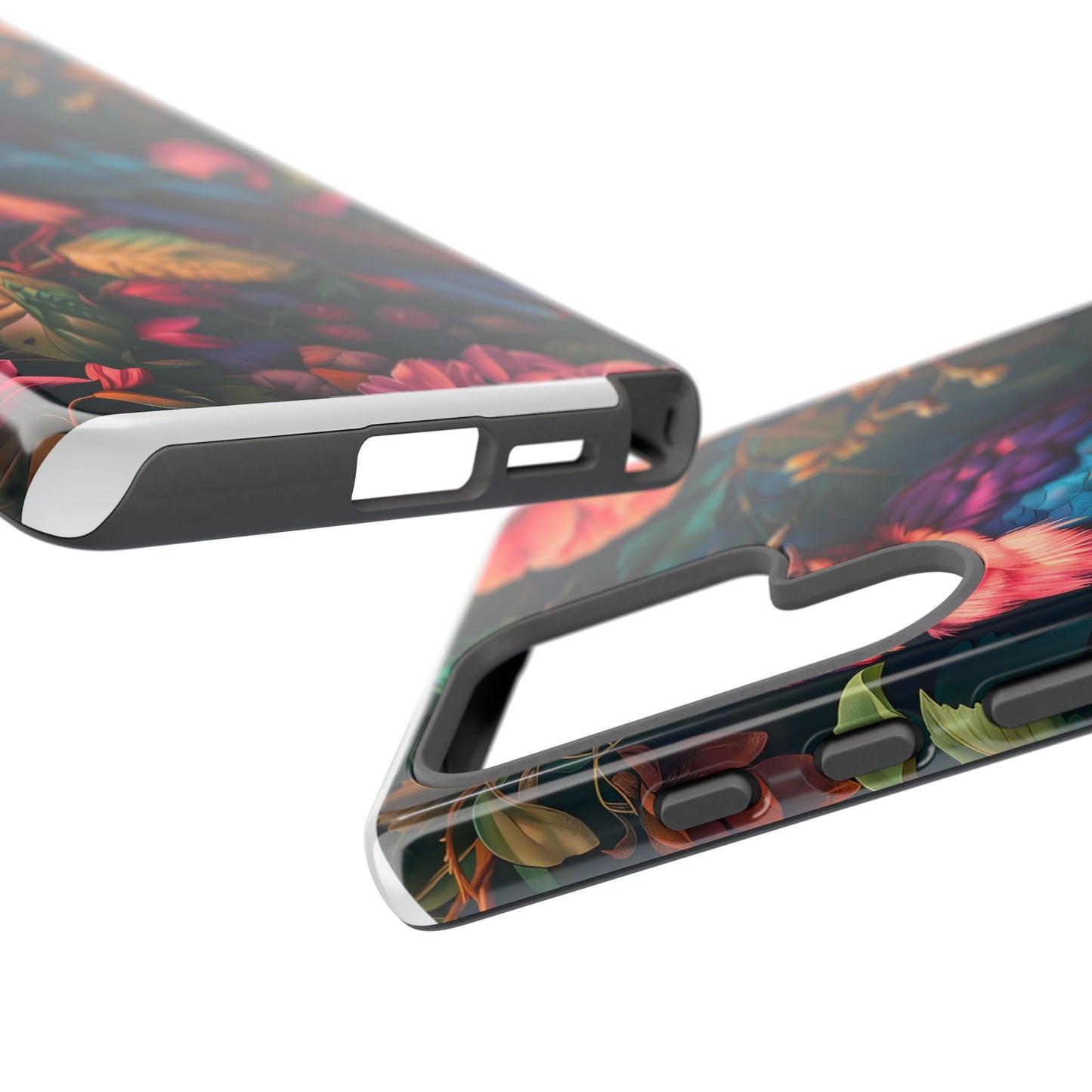 Tough Cases: Vibrant Tropical Bird Phone Case, Floral Smartphone Cover, Nature Lover Gift, Boho Phone Accessory, Cute Bird Case
