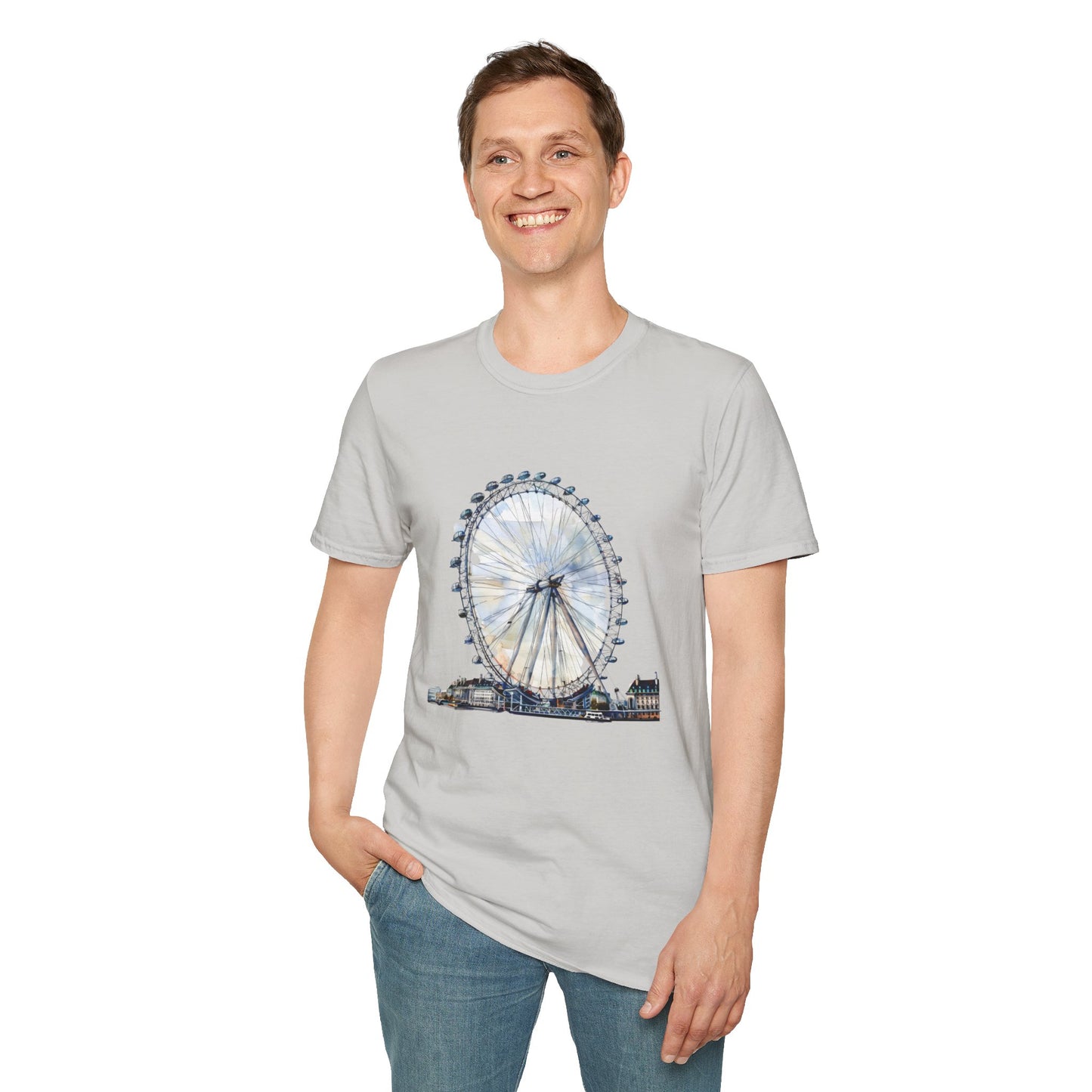 Unisex Softstyle T-Shirt - The Famous London Eye Observation Wheel