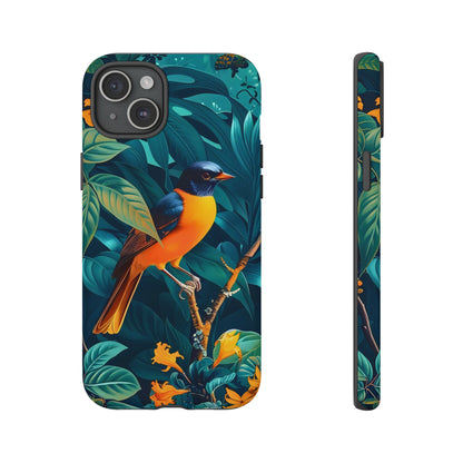 Tough Cases: Vibrant Bird Phone Case, Nature Lover Gift, Eco-Friendly Cover, Floral Design, Spring Decor