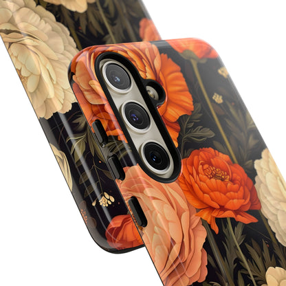 Floral Phone Case with Tough Protection, Blooming Ranunculus Design, Durable Cover, Gift for Flower Lovers, Eco-Friendly Phone Accessory