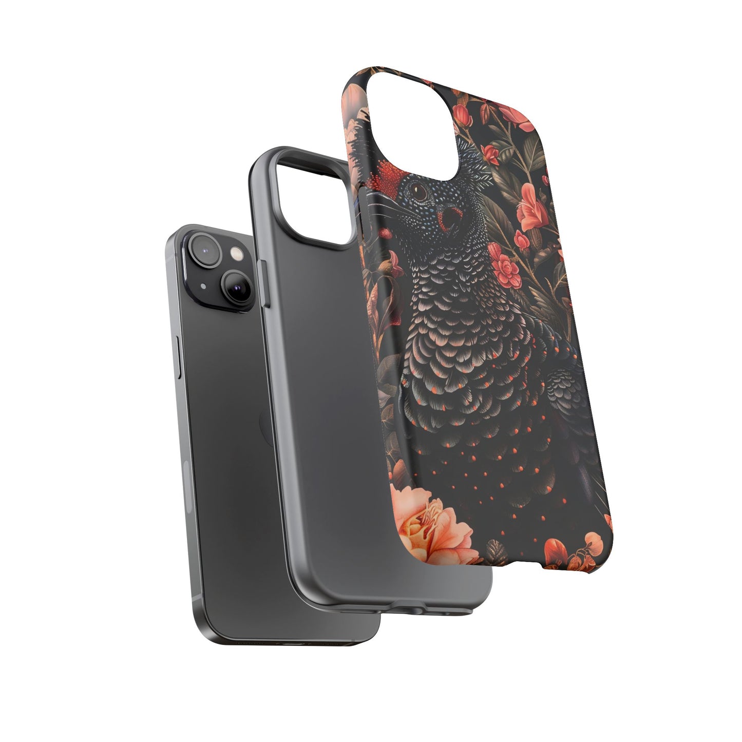 Tough Cases: Floral Design Phone Case, Stylish Protection for Your Phone, Unique Gift for Bird Lovers, Vibrant Floral Art, [...]