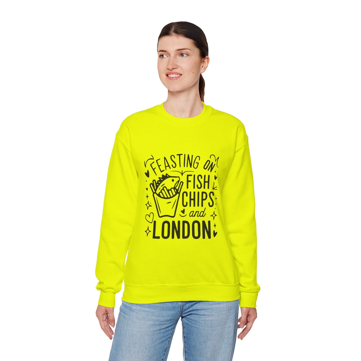 Unisex Heavy Blend™ Crewneck Sweatshirt - Fish Chips and London