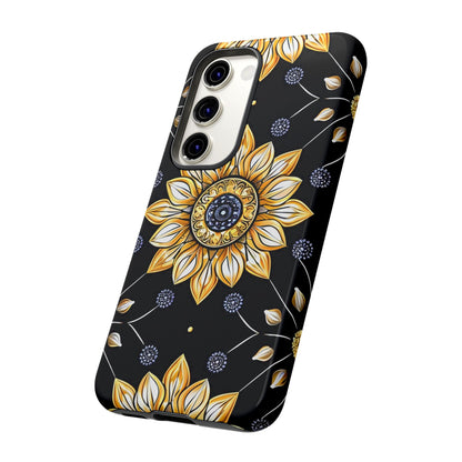 Floral Phone Case with Mandala Design, Tough Cases for iPhone & Samsung, Boho Style, Gift for Her, Unique Accessories