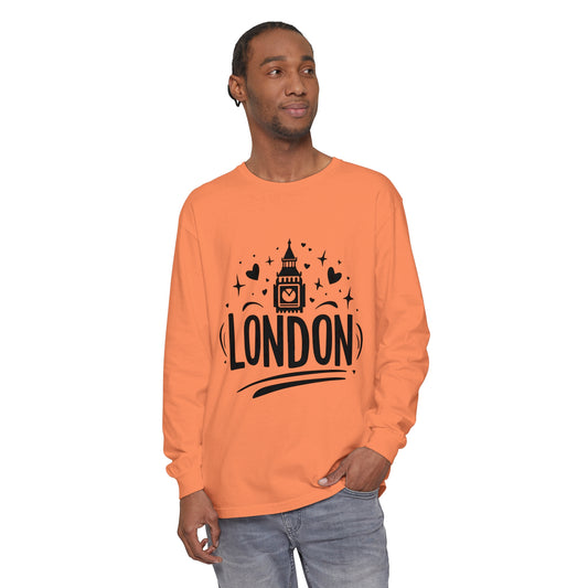 Unisex Garment-dyed Long Sleeve T-Shirt - Love London