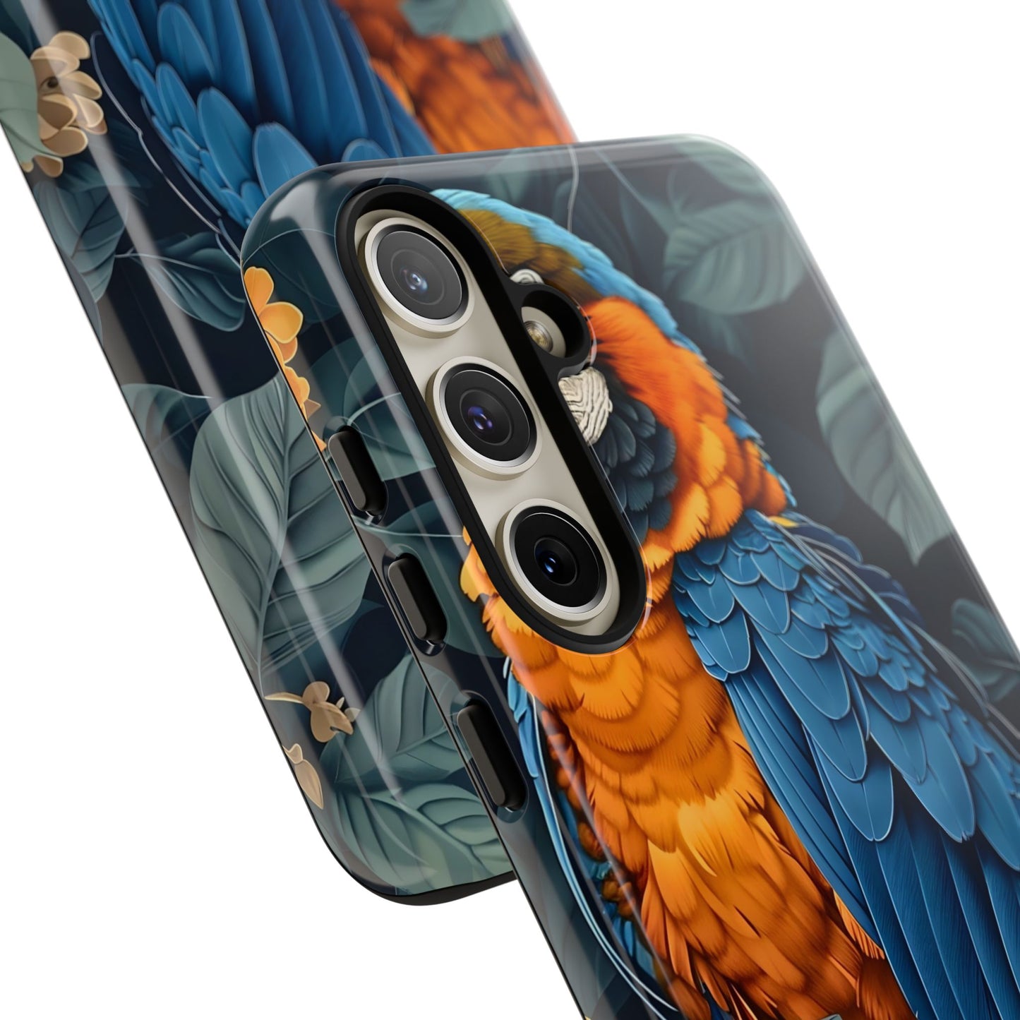 Tropical Parrot Phone Case - Tough Cases, Colorful Phone Cover, Nature Lover Gift, Floral Design, Bird Lover Accessory