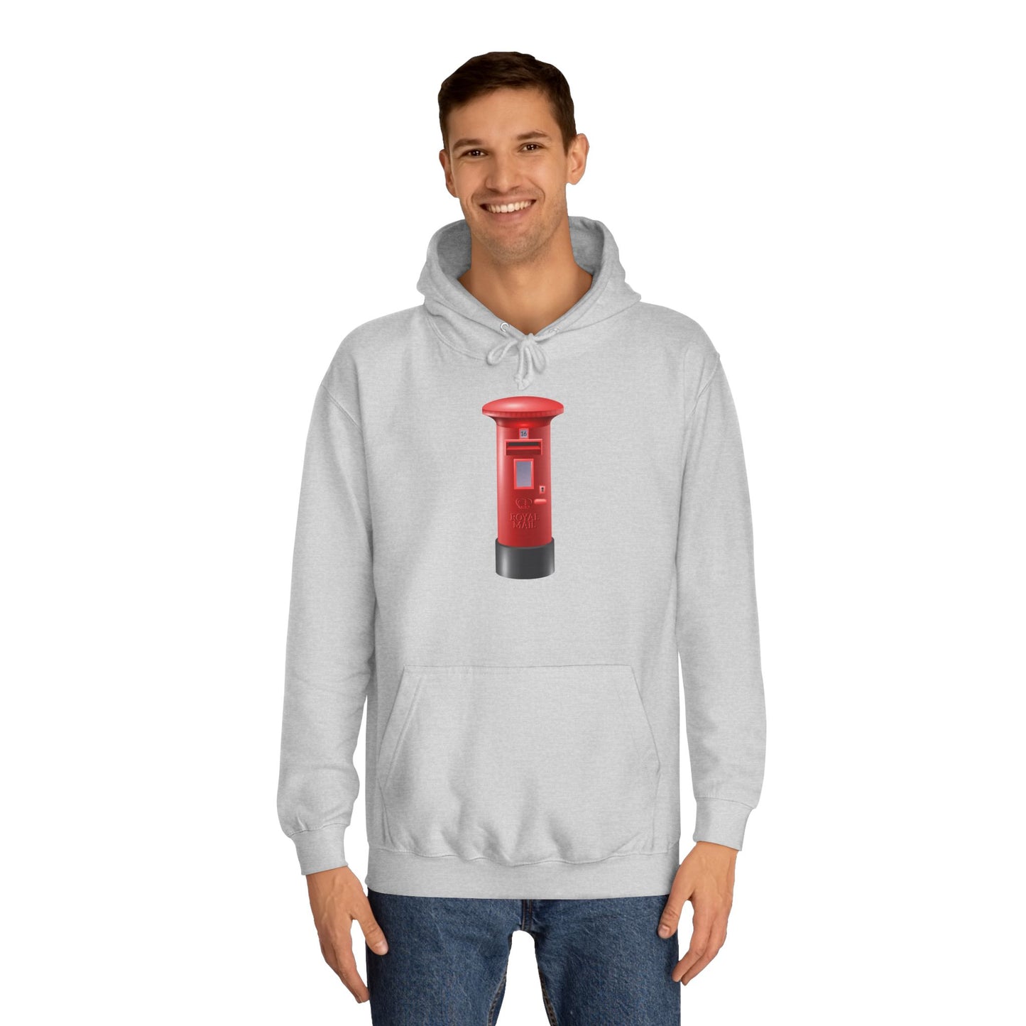 Unisex College Hoodie - UK Royal Mailbox - British Postbox Iconic