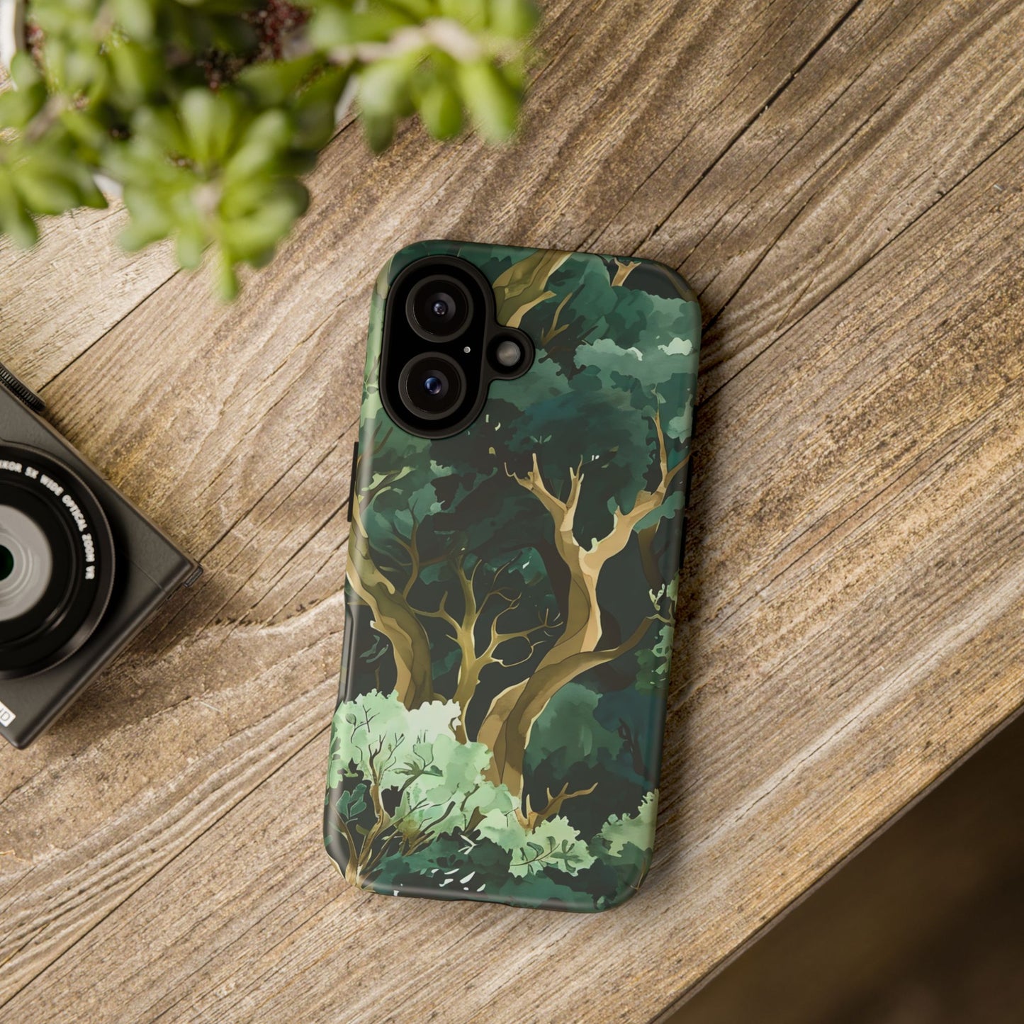 Forest Green Phone Case, Nature-Inspired Tough Cases, Eco-Friendly Gift, Outdoor Lover Accessory, Unique Phone Cover