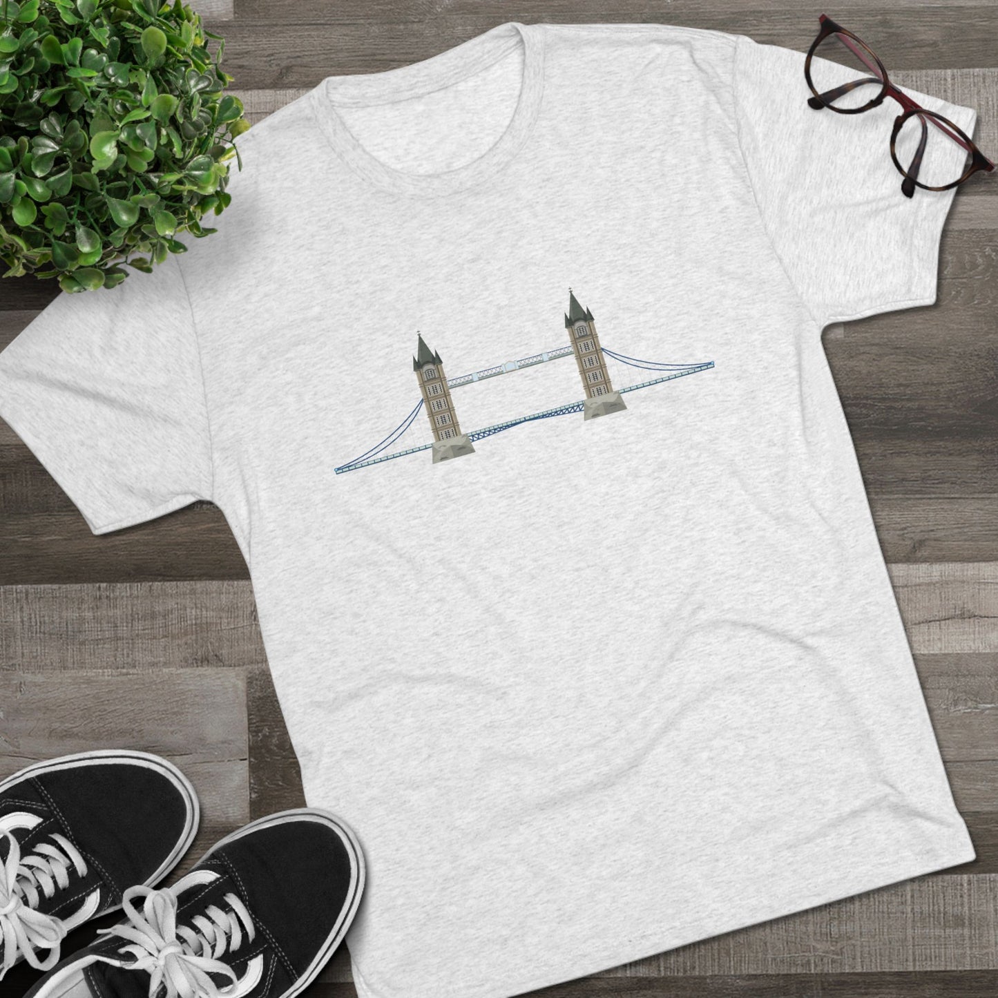 Tower Bridge - Iconic London Trendy Unisex Tri-Blend Crew Tee