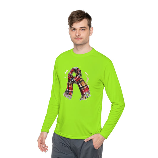 Unisex Lightweight Long Sleeve Tee - Plaid British Scarf - Timeless Style and Classic Elegance