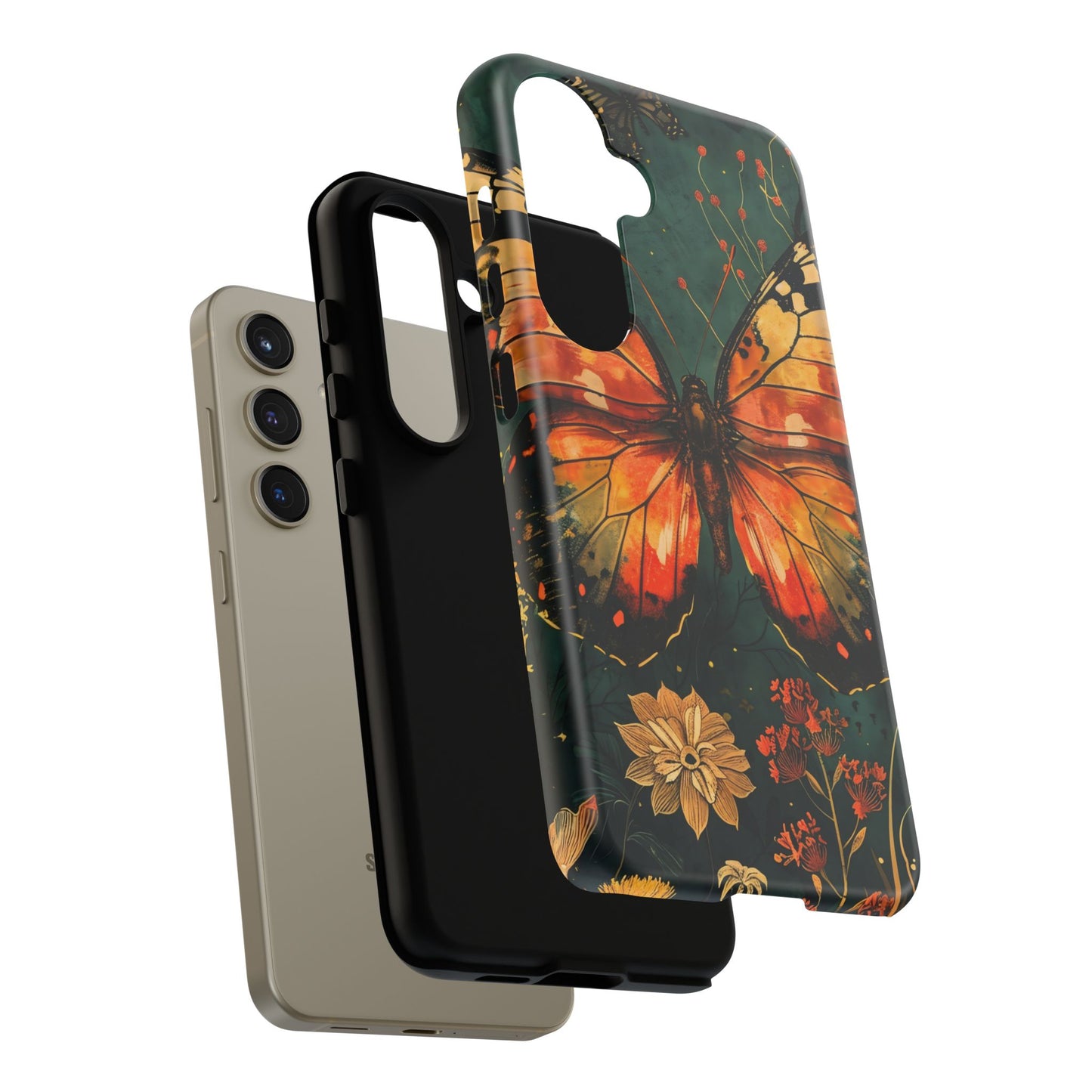 Butterfly Phone Case – Tough Cases for Nature Lovers, Floral Design, Butterfly Art, Unique Gift, Eco-Friendly Protection
