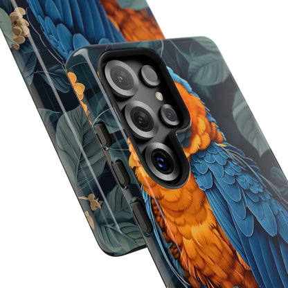 Tropical Parrot Phone Case - Tough Cases, Colorful Phone Cover, Nature Lover Gift, Floral Design, Bird Lover Accessory