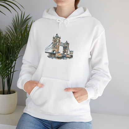 Unisex Heavy Blend™ Hooded Sweatshirt - London Bridge - Iconic Landmark and Historical Beauty