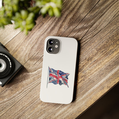 British Flag Slim Phone Case, UK Phone Cover, Patriotic Gift, Mobile Case for Travelers, England Accessories