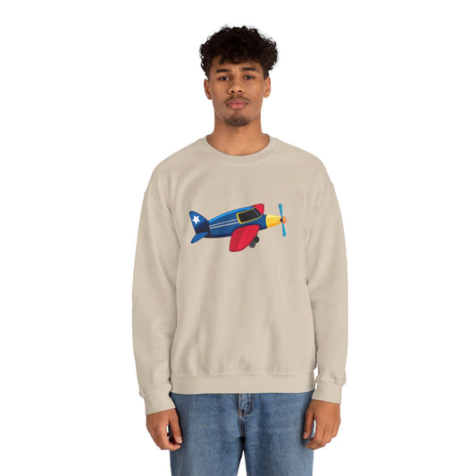 Unisex Heavy Blend™ Crewneck Sweatshirt Relaxed - Colorful Vintage Airplane
