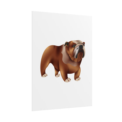 Bulldog Rolled Poster Art | Dog Lover’s Wall Decor | Unique Gift for Pet Owners | Living Room or Office Decor