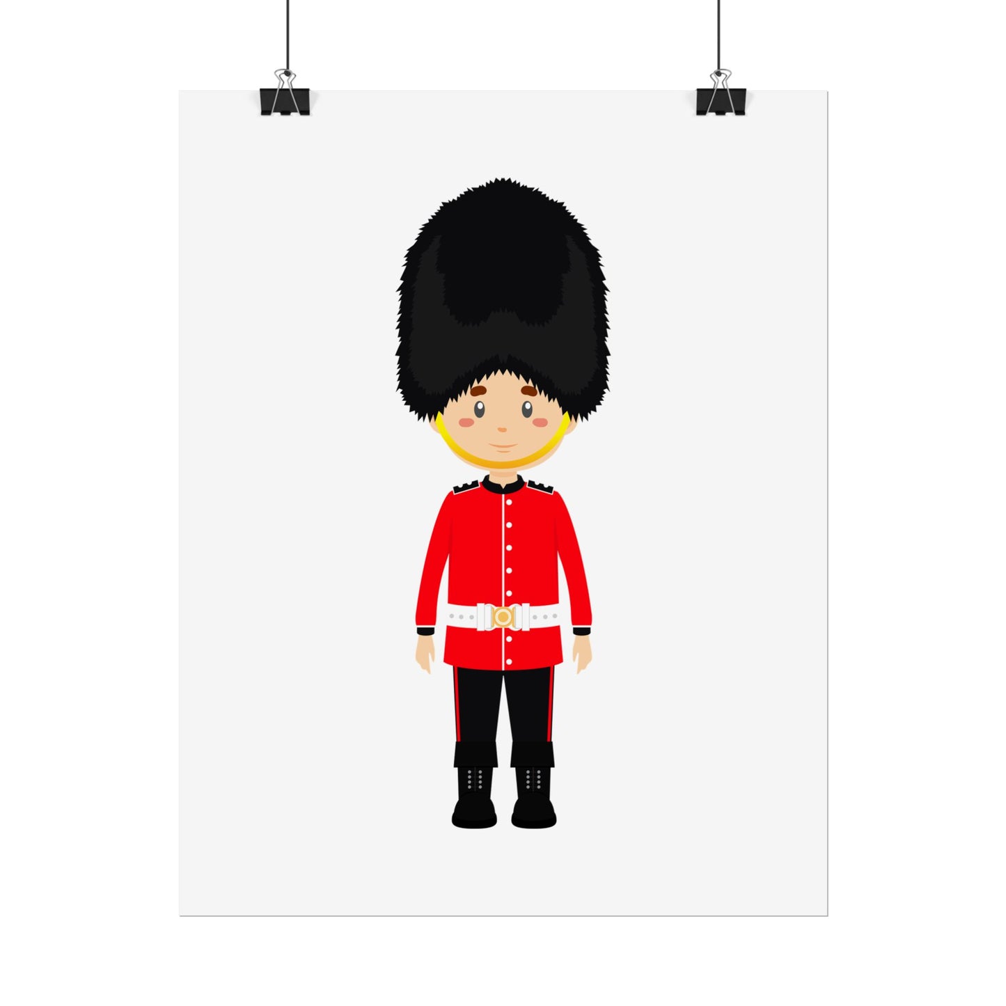 Adorable British Soldier Rolled Posters, Kids Room Decor, Unique Gift, Nursery Art, Educational Wall Art
